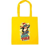 Hippowarehouse Christmas Penguin skateboarding cool yule Tote Shopping Gym Beach Bag 42cm x38cm, 10 litres