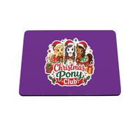 Hippowarehouse Christmas pony club printed mouse mat pad accessory black rubber base 240mm x 190mm x 60mm