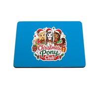 Hippowarehouse Christmas pony club printed mouse mat pad accessory black rubber base 240mm x 190mm x 60mm