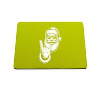 Hippowarehouse Christmas Rock n Roll Santa printed mouse mat pad accessory black rubber base 240mm x 190mm x 60mm