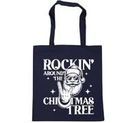 Hippowarehouse Christmas Rockin' around the christmas tree santa Tote Shopping Gym Beach Bag 42cm x38cm, 10 litres