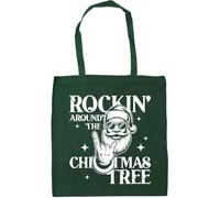 Hippowarehouse Christmas Rockin' around the christmas tree santa Tote Shopping Gym Beach Bag 42cm x38cm, 10 litres