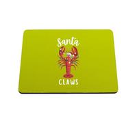Hippowarehouse Christmas santa claws lobster printed mouse mat pad accessory black rubber base 240mm x 190mm x 60mm