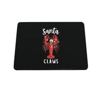 Hippowarehouse Christmas santa claws lobster printed mouse mat pad accessory black rubber base 240mm x 190mm x 60mm