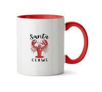 Hippowarehouse Christmas Santa Claws Lobster Printed Mug Various Colour Options Ceramic Cup Kitchenware 11oz