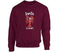 Hippowarehouse Christmas santa claws lobster unisex jumper sweatshirt pullover XL adult Maroon