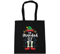 Hippowarehouse Christmas The Grandad elf Tote Shopping Gym Beach Bag 42cm x38cm, 10 litres