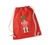Hippowarehouse Christmas The little elf Drawstring Cotton School Gym Bag 37cm x 46cm, 12 litres