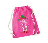 Hippowarehouse Christmas The little elf Drawstring Cotton School Gym Bag 37cm x 46cm, 12 litres