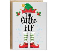 Hippowarehouse Christmas The little elf Personalised Card A6 with envelope for him for her Funny Cards for Men and Women Blank inside option