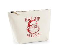Hippowarehouse Christmas Vintage Santa Don't Stop Believin' Printed Make up Cosmetic wash Bag 18x19x9cm