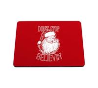 Hippowarehouse Christmas vintage santa don't stop believin' printed mouse mat pad accessory black rubber base 240mm x 190mm x 60mm