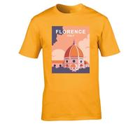 Hippowarehouse Cityscape Background in Florence, Italy Unisex Short Sleeve t-Shirt Small Adult Yellow