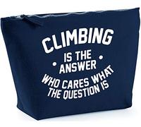 Hippowarehouse Climbing is the Answer Who Cares What the Question Is printed make up cosmetic wash bag 18x19x9cm