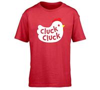 Hippowarehouse Cluck Cluck Chicken Kids Children's Short Sleeve t-Shirt Red