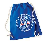 Hippowarehouse COBRA KAI STRIKE FIRST - STRIKE HARD Drawstring Cotton School Gum Kid Bag Sack 37cm x 46cm, 12 litres