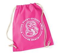 Hippowarehouse COBRA KAI STRIKE FIRST - STRIKE HARD Drawstring Cotton School Gum Kid Bag Sack 37cm x 46cm, 12 litres