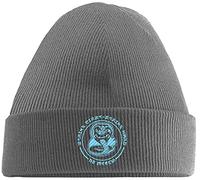 Hippowarehouse Cobra Kai Strike First - Strike Hard Embroidered Beanie Hat Grey with Baby Blue Stitch