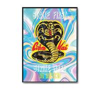 Hippowarehouse Cobra Kai Strike First - Strike Hard- No mercy Printed Poster A2 Wall Art Design Classroom Room Gym Office Décor