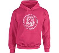 Hippowarehouse COBRA KAI STRIKE FIRST - STRIKE HARD unisex Hoodie hooded top (Specific size guide in description) Fuchsia Pink