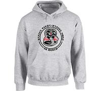 Hippowarehouse COBRA KAI STRIKE FIRST - STRIKE HARD unisex Hoodie hooded top (Specific size guide in description) Grey
