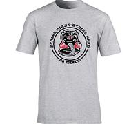 Hippowarehouse Cobra Kai Strike First - Strike Hard Unisex Short Sleeve t-Shirt (Specific Size Guide in Description) Grey