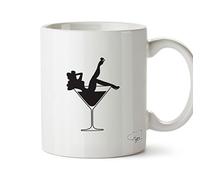 Hippowarehouse Cocktail Glass Girl Printed Mug Cup Ceramic 10oz
