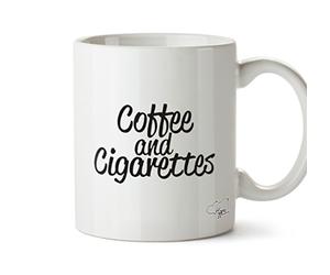 Hippowarehouse Coffee and Cigarettes Script Printed Mug Cup Ceramic 10oz