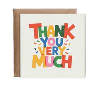 Hippowarehouse Colourful thank you very much Personalised Card. 15cm x 15cm with envelope for him for her Funny Cards for Men and Women Blank inside option