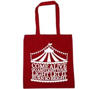 Hippowarehouse Come alive go and light your light let it burn so bright Tote Shopping Gym Beach Bag 42cm x38cm, 10 litres