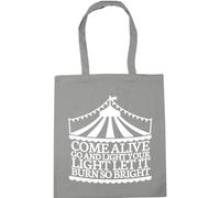 Hippowarehouse Come alive go and light your light let it burn so bright Tote Shopping Gym Beach Bag 42cm x38cm, 10 litres
