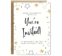 Hippowarehouse Come Celebrate with us, You're invited Personalised Card A5 with envelope for him for her Funny Cards for Men and Women Blank inside option