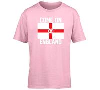 Hippowarehouse Come on England Football Flag Kids Children's Short Sleeve t-Shirt Pink