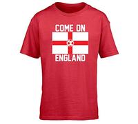 Hippowarehouse Come on England Football Flag Kids Children's Short Sleeve t-Shirt Red