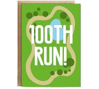 Hippowarehouse Congratulations Card for Your 100th Run Milestone Park Track Personalised Card A6 with envelope for him for her Funny Cards for Men and Women Blank inside option