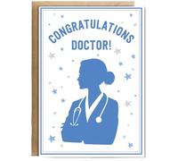 Hippowarehouse Congratulations Doctor Graduate for Her Personalised Card A6 with envelope for him for her Funny Cards for Men and Women Blank inside option