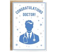 Hippowarehouse Congratulations Doctor Graduate for Him Personalised Card A6 with envelope for him for her Funny Cards for Men and Women Blank inside option