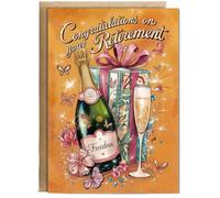 Hippowarehouse Congratulations on Your Retirement Freedom Bubbly Personalised Card A6 with envelope for him for her Funny Cards for Men and Women Blank inside option