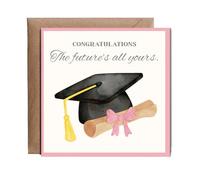 Hippowarehouse congratulations the future's all yours graduation Personalised Card. 15cm x 15cm with envelope for him for her Funny Cards for Men and Women Blank inside option