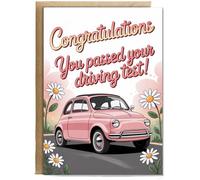 Hippowarehouse congratulations you passed your driving test daisies Personalised Card A6 with envelope for him for her Funny Cards for Men and Women Blank inside option