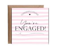 Hippowarehouse Congratulations You're engaged Personalised Card. 15cm x 15cm with envelope for him for her Funny Cards for Men and Women Blank inside option