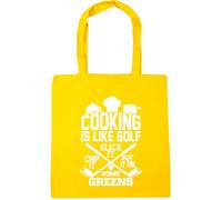 Hippowarehouse Cooking is like Golf, you just slice it, chip it and put it on some greens Tote Shopping Gym Beach Bag 42cm x38cm, 10 litres