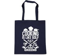 Hippowarehouse Cooking is like Golf, you just slice it, chip it and put it on some greens Tote Shopping Gym Beach Bag 42cm x38cm, 10 litres