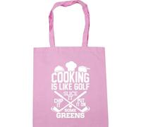 Hippowarehouse Cooking is like Golf, you just slice it, chip it and put it on some greens Tote Shopping Gym Beach Bag 42cm x38cm, 10 litres