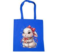 Hippowarehouse Coquette Christmas Bunny for Her with Holiday Gift Tote Shopping Gym Beach Bag 42cm x38cm, 10 litres