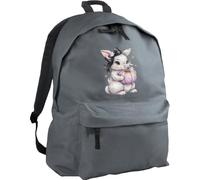 Hippowarehouse Coquette Spooky Cute Halloween Bunny with Little Ghosts backpack ruck sack Dimensions: 31 x 42 x 21 cm Capacity: 18 litres