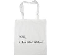 Hippowarehouse Corner 1. Where Nobody Puts Baby Tote Shopping Gym Beach Bag 42cm x38cm, 10 litres
