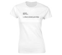 Hippowarehouse Corner 1. Where Nobody Puts Baby Womens Fitted Short Sleeve t-Shirt (Specific Size Guide in Description) White