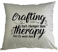Hippowarehouse Crafting isn't cheaper than therapy but it's more fun Printed Accessory Cushion Cover Optional Infill 41x41cm