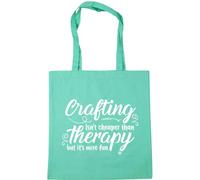 Hippowarehouse Crafting isn't cheaper than therapy but it's more fun Tote Shopping Gym Beach Bag 42cm x38cm, 10 litres